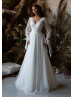 Ivory Polka Dot Tulle Lace Ruched Wedding Dress Ivory Polka Dot Tulle Lace Ruched Wedding Dress